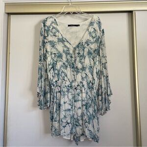 Blue Watercolor / Marble Romper